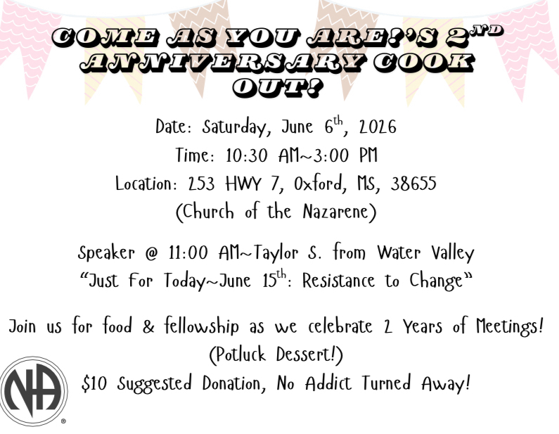 Come As You Are 2nd Anniversary Cookout